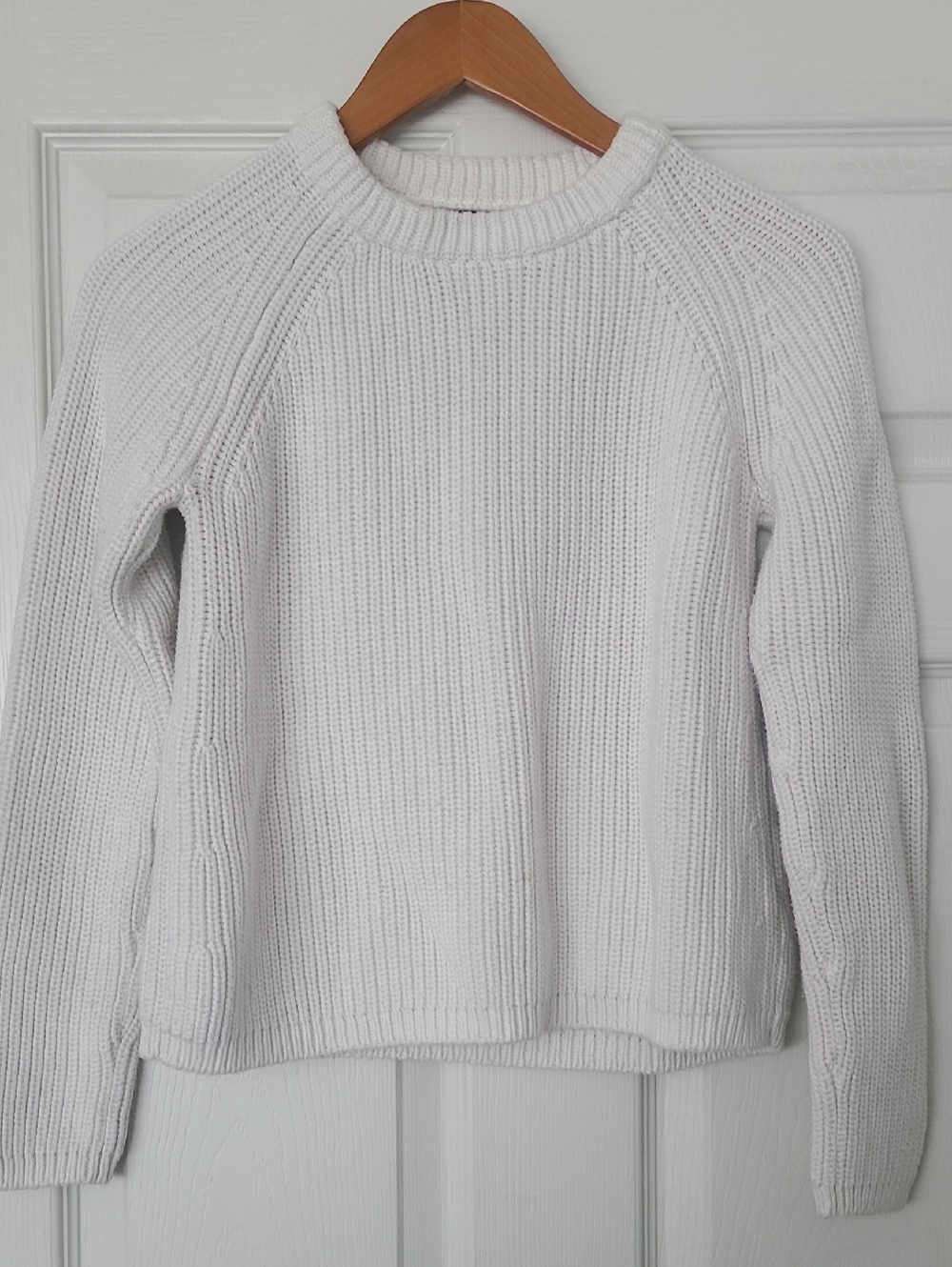 Quince 100% Organic Cotton White Knit Crewneck Sweater, S